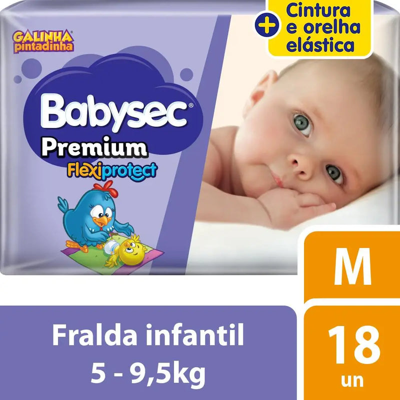 Fralda Babysec Galinha Pintadinha Premium M 18 Unids